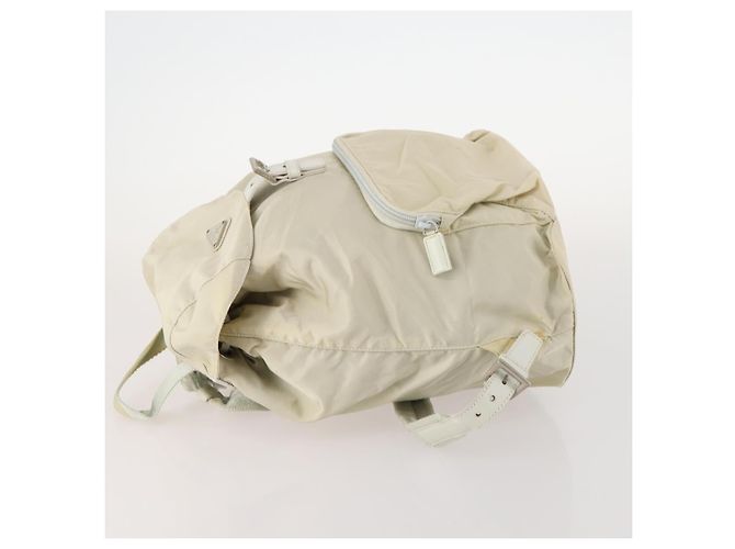 PRADA Backpack Nylon Beige Silver Auth bs33075 Silvery - view 4