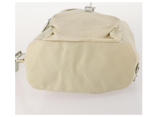 PRADA Backpack Nylon Beige Silver Auth bs33075 Silvery - view 5