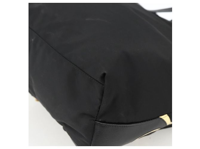 Borsa Tote Prada in nylon nero argento Auth BA11146V - vista 15
