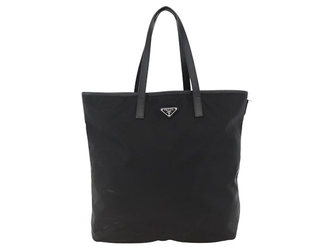 Borsa Tote Prada in nylon nero argento Auth BA11146V - vista 2