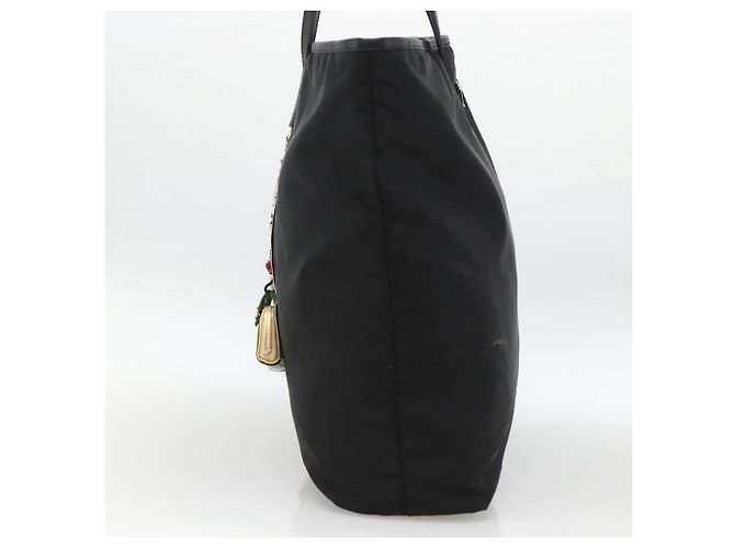 Borsa Tote Prada in nylon nero argento Auth BA11146V - vista 4