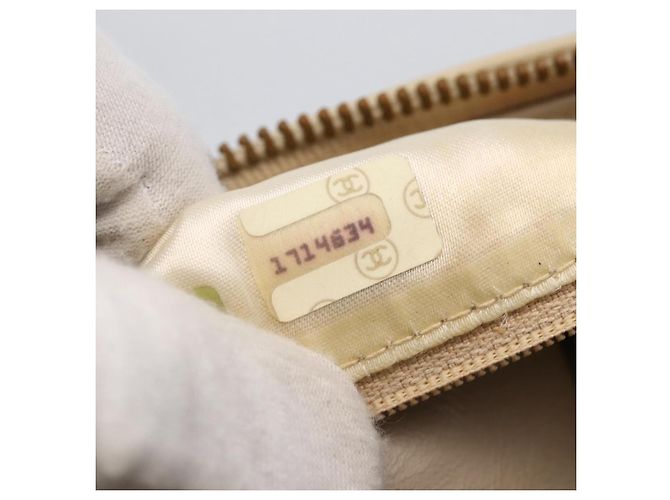 CHANEL Borsa a Spalla Matelassé in Pelle di Agnello Avorio Oro CC Auth LNZ015A D'oro Crudo - vista 12