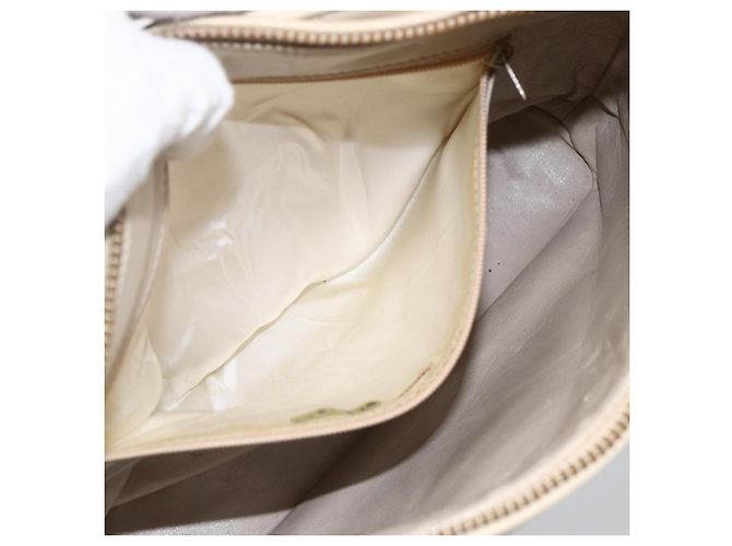 CHANEL Borsa a Spalla Matelassé in Pelle di Agnello Avorio Oro CC Auth LNZ015A D'oro Crudo - vista 23