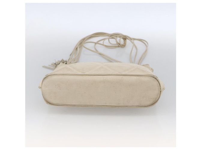 CHANEL Borsa a Spalla Matelassé in Pelle di Agnello Avorio Oro CC Auth LNZ015A D'oro Crudo - vista 5