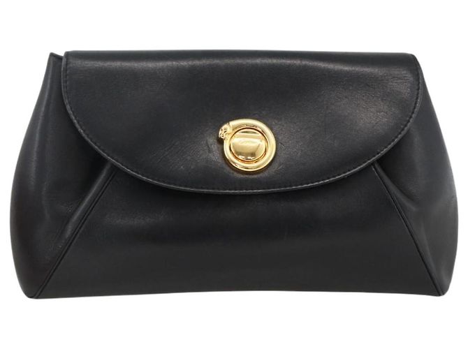 Borsa Clutch in Pelle Cartier Nera Oro Auth bs33557 Nero D'oro - vista 13