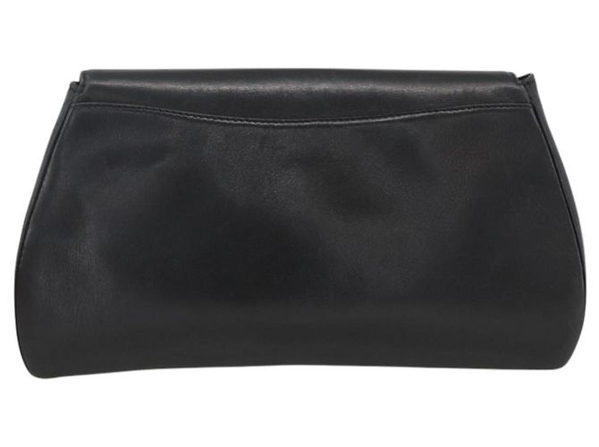 Borsa Clutch in Pelle Cartier Nera Oro Auth bs33557 Nero D'oro - vista 2