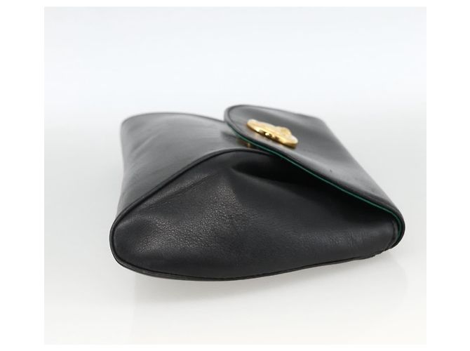 Borsa Clutch in Pelle Cartier Nera Oro Auth bs33557 Nero D'oro - vista 4