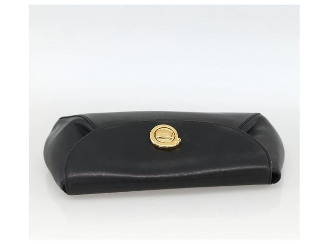 Borsa Clutch in Pelle Cartier Nera Oro Auth bs33557 Nero D'oro - vista 5