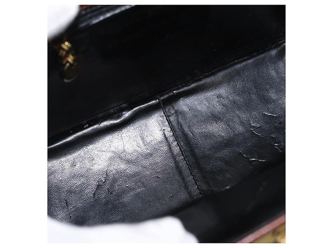Bolso de Hombro Gancini de Cuero Marrón Dorado Auth 173491 de Salvatore Ferragamo - vista 10