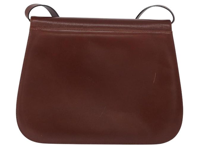 Bolso de Hombro Gancini de Cuero Marrón Dorado Auth 173491 de Salvatore Ferragamo - vista 2