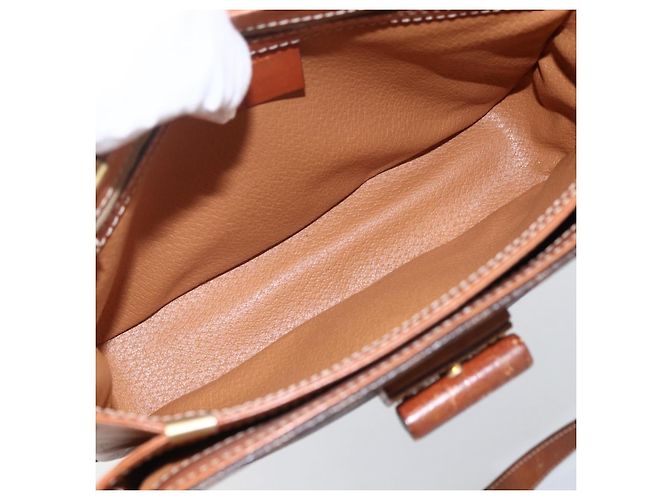 Céline Borsa a Spalla in Tela Macadam CELINE in Pelle PVC Marrone Oro Auth LNZ062 D'oro - vista 11