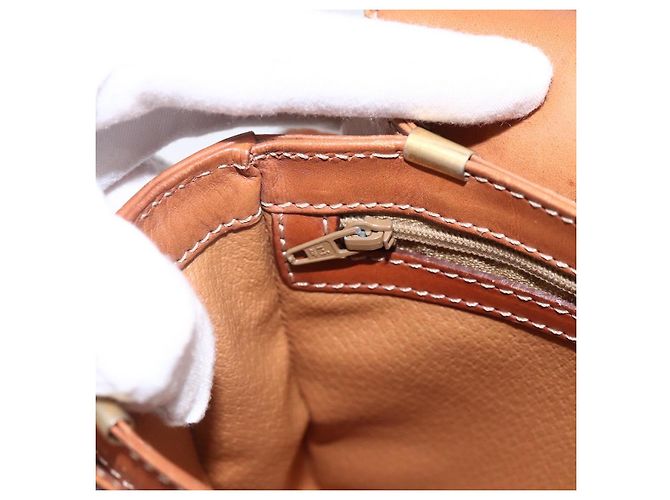 Céline Borsa a Spalla in Tela Macadam CELINE in Pelle PVC Marrone Oro Auth LNZ062 D'oro - vista 20