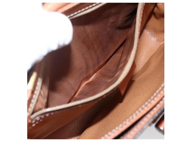 Céline Borsa a Spalla in Tela Macadam CELINE in Pelle PVC Marrone Oro Auth LNZ062 D'oro - vista 21