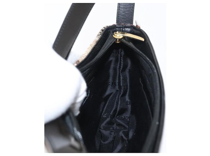 Borsa a spalla Burberry Nova Check in lana beige oro Auth 172950 D'oro - vista 18