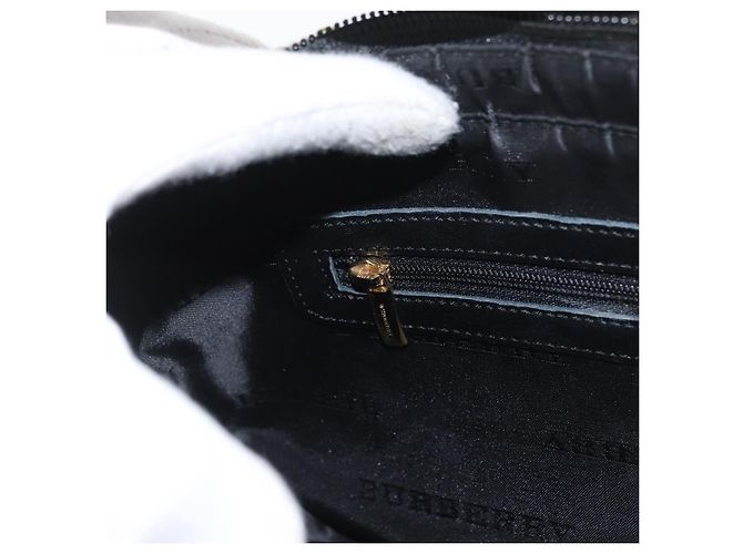 Borsa a spalla Burberry Nova Check in lana beige oro Auth 172950 D'oro - vista 20