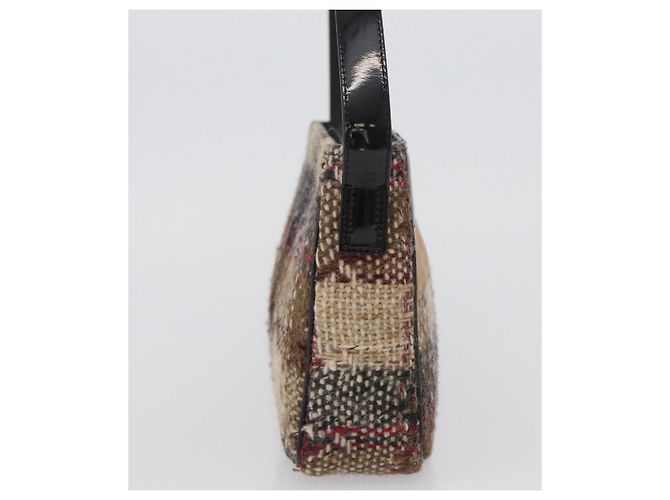Borsa a spalla Burberry Nova Check in lana beige oro Auth 172950 D'oro - vista 4