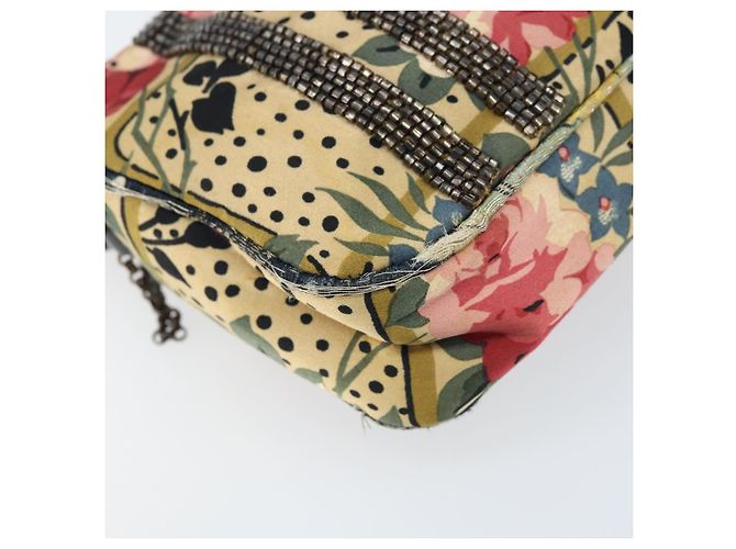 Borsa a Spalla con Catena Christian Dior Satin Beige Auth 168326A - vista 15
