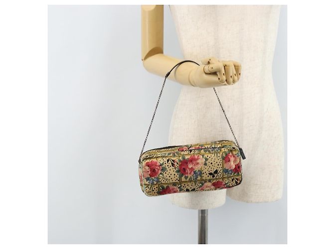 Borsa a Spalla con Catena Christian Dior Satin Beige Auth 168326A - vista 23