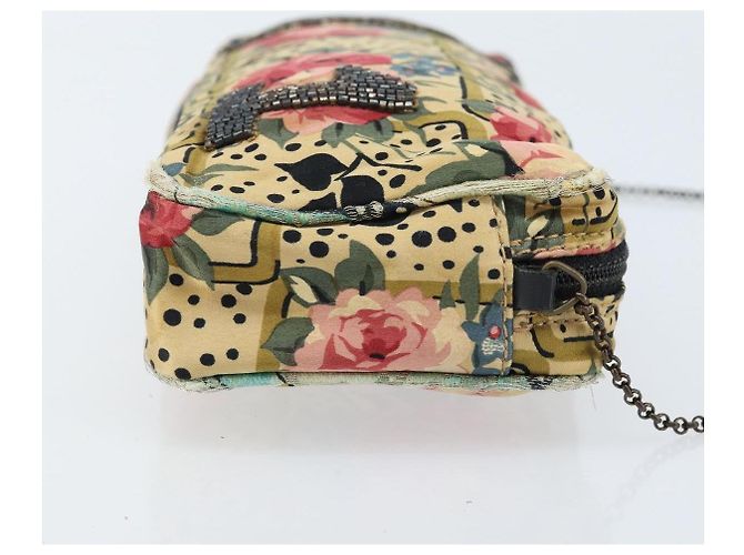 Borsa a Spalla con Catena Christian Dior Satin Beige Auth 168326A - vista 3