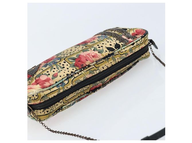 Borsa a Spalla con Catena Christian Dior Satin Beige Auth 168326A - vista 6