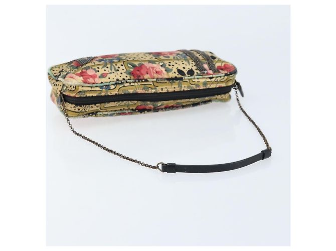 Borsa a Spalla con Catena Christian Dior Satin Beige Auth 168326A - vista 7