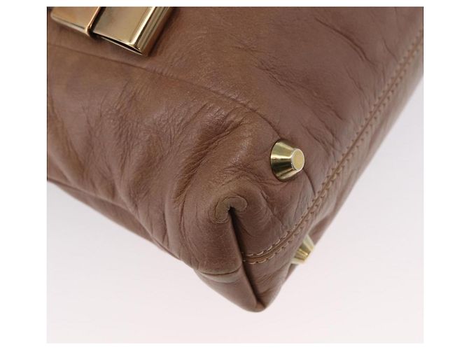 Chloé Borsa a mano Chloe Victoria in pelle 2 in 1 marrone oro Auth BA10608 D'oro - vista 10