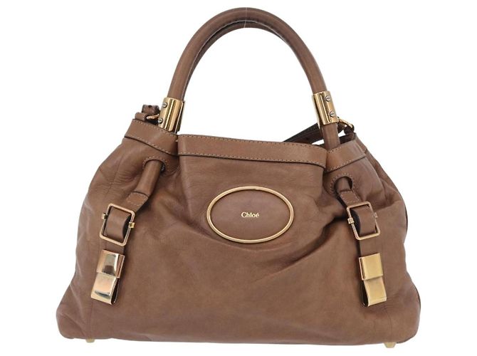 Chloé Borsa a mano Chloe Victoria in pelle 2 in 1 marrone oro Auth BA10608 D'oro - vista 13
