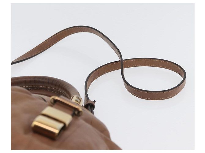 Chloé Borsa a mano Chloe Victoria in pelle 2 in 1 marrone oro Auth BA10608 D'oro - vista 14