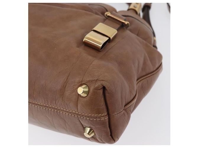 Chloé Borsa a mano Chloe Victoria in pelle 2 in 1 marrone oro Auth BA10608 D'oro - vista 15