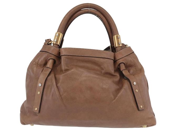 Chloé Borsa a mano Chloe Victoria in pelle 2 in 1 marrone oro Auth BA10608 D'oro - vista 2