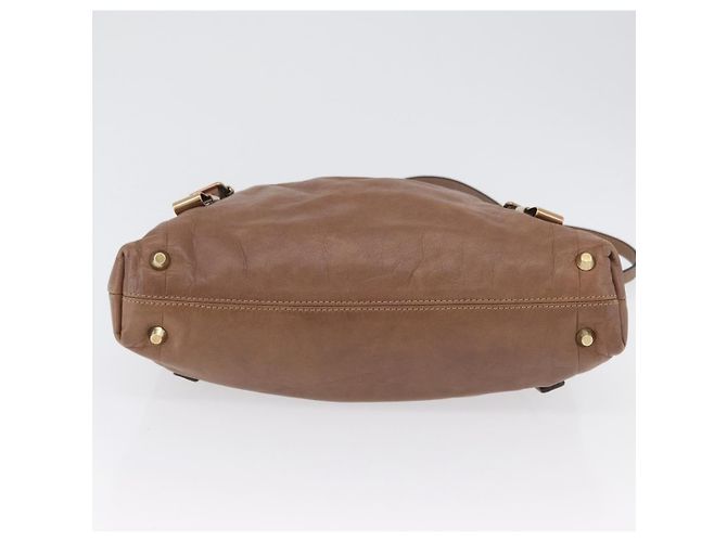 Chloé Borsa a mano Chloe Victoria in pelle 2 in 1 marrone oro Auth BA10608 D'oro - vista 5