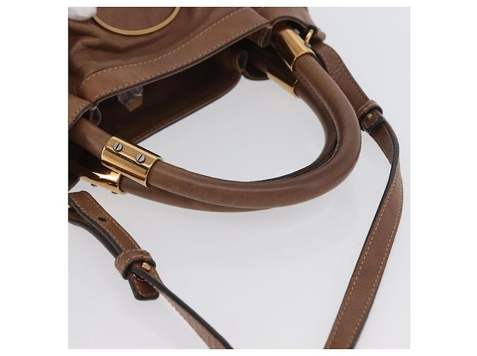 Chloé Borsa a mano Chloe Victoria in pelle 2 in 1 marrone oro Auth BA10608 D'oro - vista 7