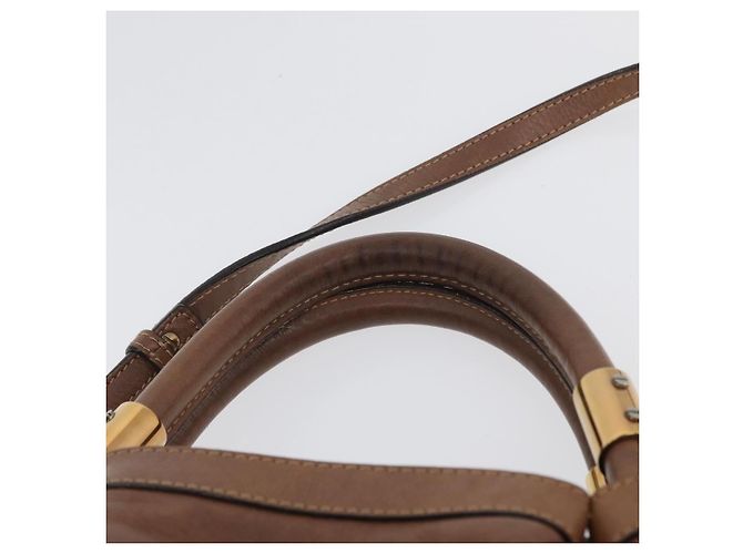 Chloé Borsa a mano Chloe Victoria in pelle 2 in 1 marrone oro Auth BA10608 D'oro - vista 8