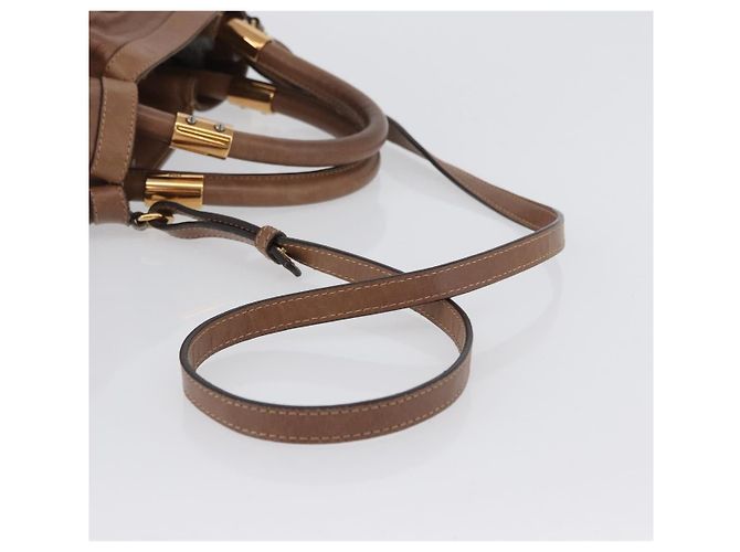 Chloé Borsa a mano Chloe Victoria in pelle 2 in 1 marrone oro Auth BA10608 D'oro - vista 9