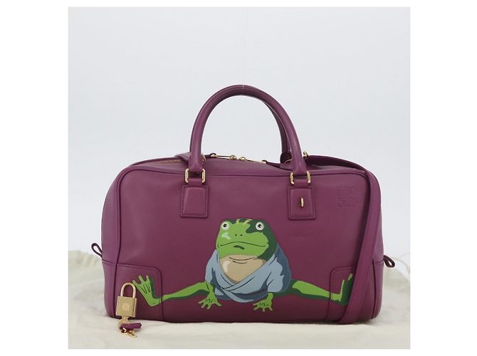 LOEWE Anagram Studio Ghibli Americana 28 Borsa in Pelle 2way Viola Auth 172539SM D'oro Porpora - vista 12