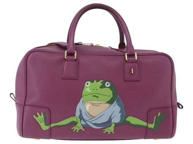 LOEWE Anagram Studio Ghibli Americana 28 Borsa in Pelle 2way Viola Auth 172539SM D'oro Porpora - vista 13