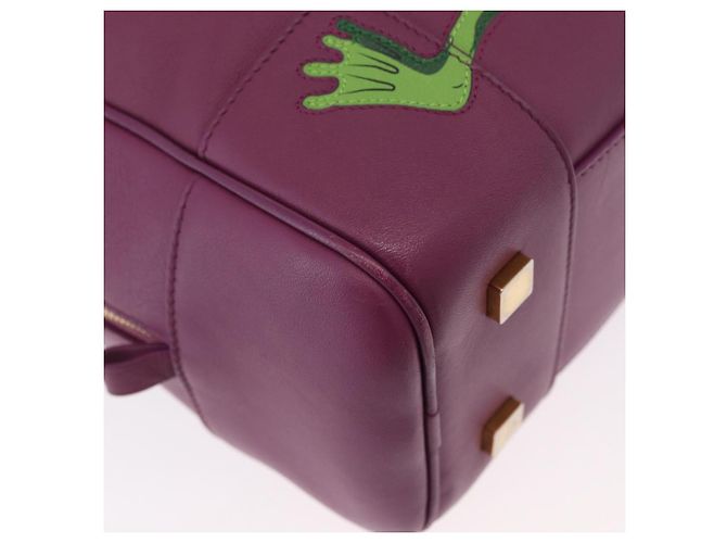 LOEWE Anagram Studio Ghibli Americana 28 Borsa in Pelle 2way Viola Auth 172539SM D'oro Porpora - vista 16