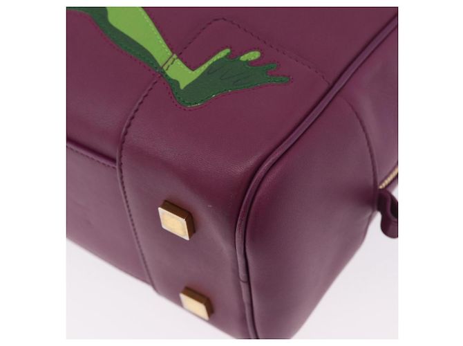 LOEWE Anagram Studio Ghibli Americana 28 Borsa in Pelle 2way Viola Auth 172539SM D'oro Porpora - vista 17