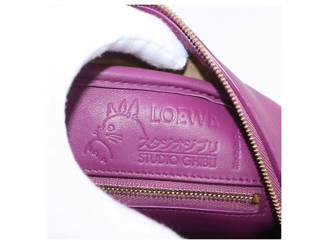 LOEWE Anagram Studio Ghibli Americana 28 Borsa in Pelle 2way Viola Auth 172539SM D'oro Porpora - vista 23