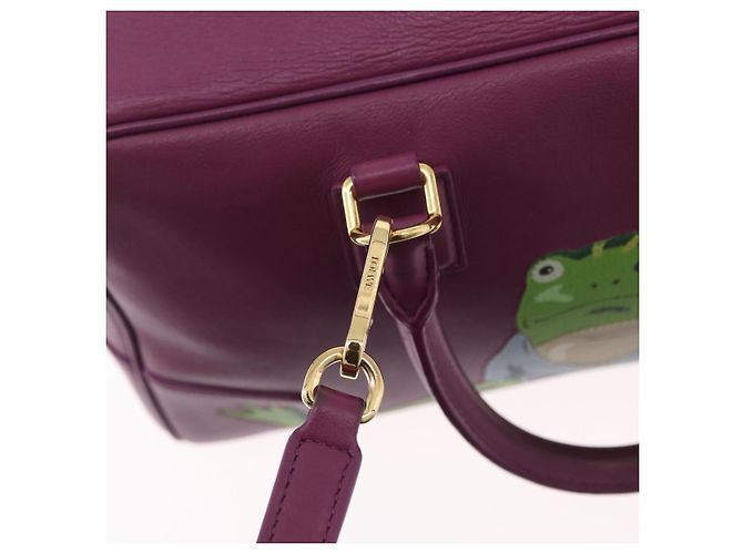 LOEWE Anagram Studio Ghibli Americana 28 Borsa in Pelle 2way Viola Auth 172539SM D'oro Porpora - vista 9
