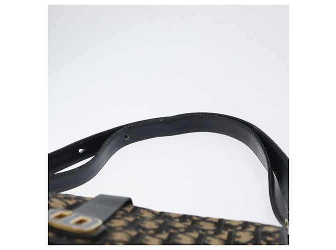 Borsa a Spalla in Tela Trotter Christian Dior Blu Navy Oro Auth 172525 D'oro - vista 14