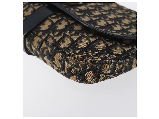 Borsa a Spalla in Tela Trotter Christian Dior Blu Navy Oro Auth 172525 D'oro - vista 15