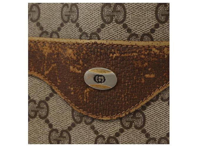 Borsa tote Gucci GG Supreme Web Sherry Line in PVC beige e rosso 39 02 003 Auth ki6528 - vista 10