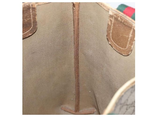Borsa tote Gucci GG Supreme Web Sherry Line in PVC beige e rosso 39 02 003 Auth ki6528 - vista 19