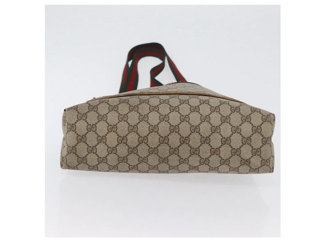 Borsa tote Gucci GG Supreme Web Sherry Line in PVC beige e rosso 39 02 003 Auth ki6528 - vista 6