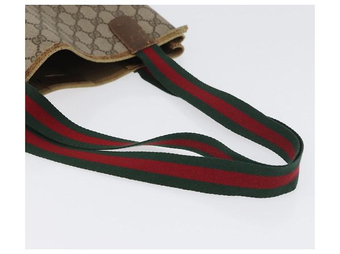 Borsa tote Gucci GG Supreme Web Sherry Line in PVC beige e rosso 39 02 003 Auth ki6528 - vista 8