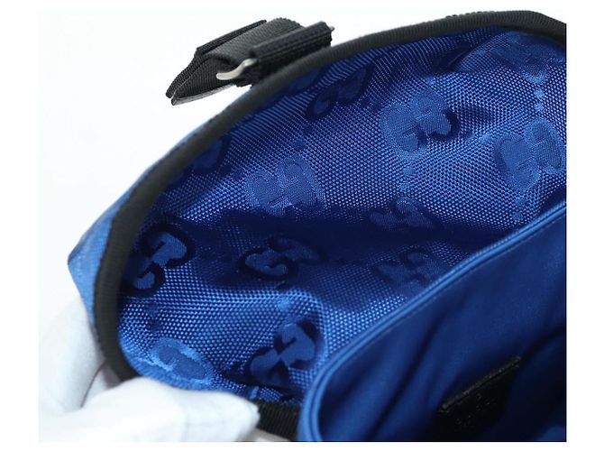 Borsa a Spalla GG Canvas Gucci Blu 643858 Auth LNZ169M - vista 20
