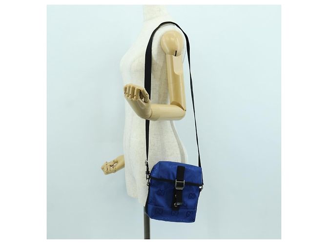 Borsa a Spalla GG Canvas Gucci Blu 643858 Auth LNZ169M - vista 24