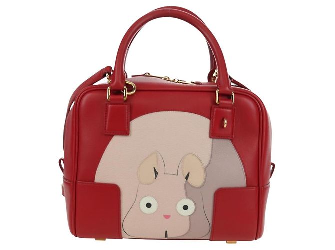 LOEWE - Amazona 21 Tasche aus rotem Leder Spirited Away von Studio Ghibli Auth 166973SM Golden - Ansicht 13