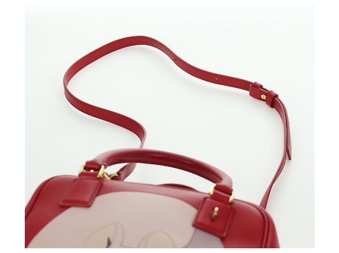 LOEWE - Amazona 21 Tasche aus rotem Leder Spirited Away von Studio Ghibli Auth 166973SM Golden - Ansicht 15